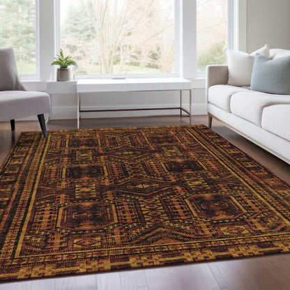 Machine Washable Indoor/Outdoor Chantille Paprika 8' x 10' Rug