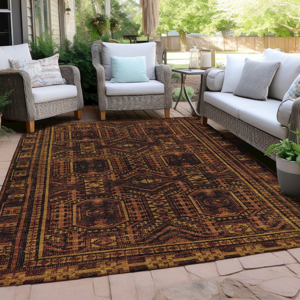 Machine Washable Indoor/Outdoor Chantille Paprika 8' x 10' Rug
