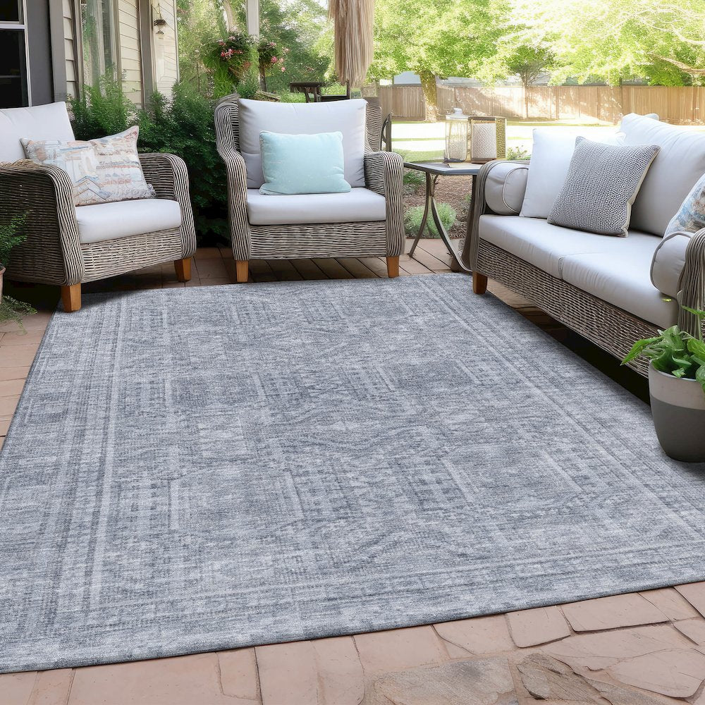 Machine Washable Indoor/Outdoor Chantille Sky 8' x 10' Rug