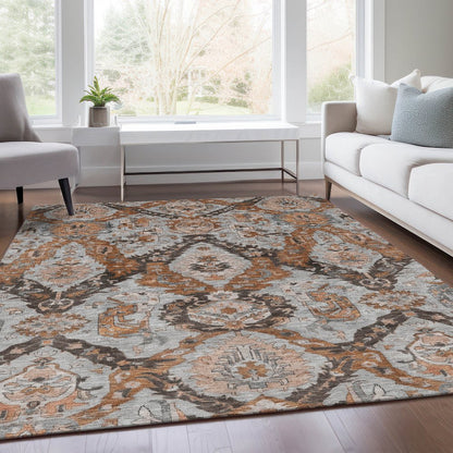 Machine Washable Indoor/Outdoor Chantille Paprika 8' x 10' Rug