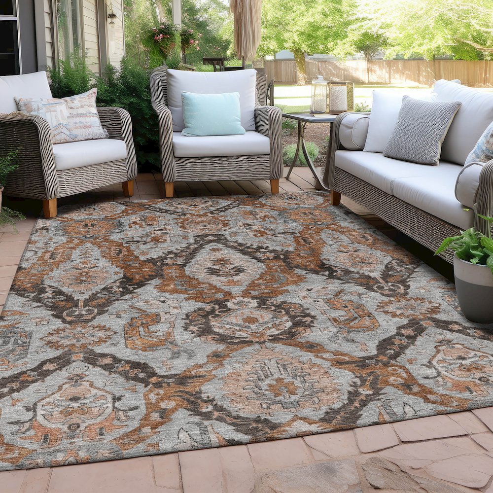 Machine Washable Indoor/Outdoor Chantille Paprika 8' x 10' Rug