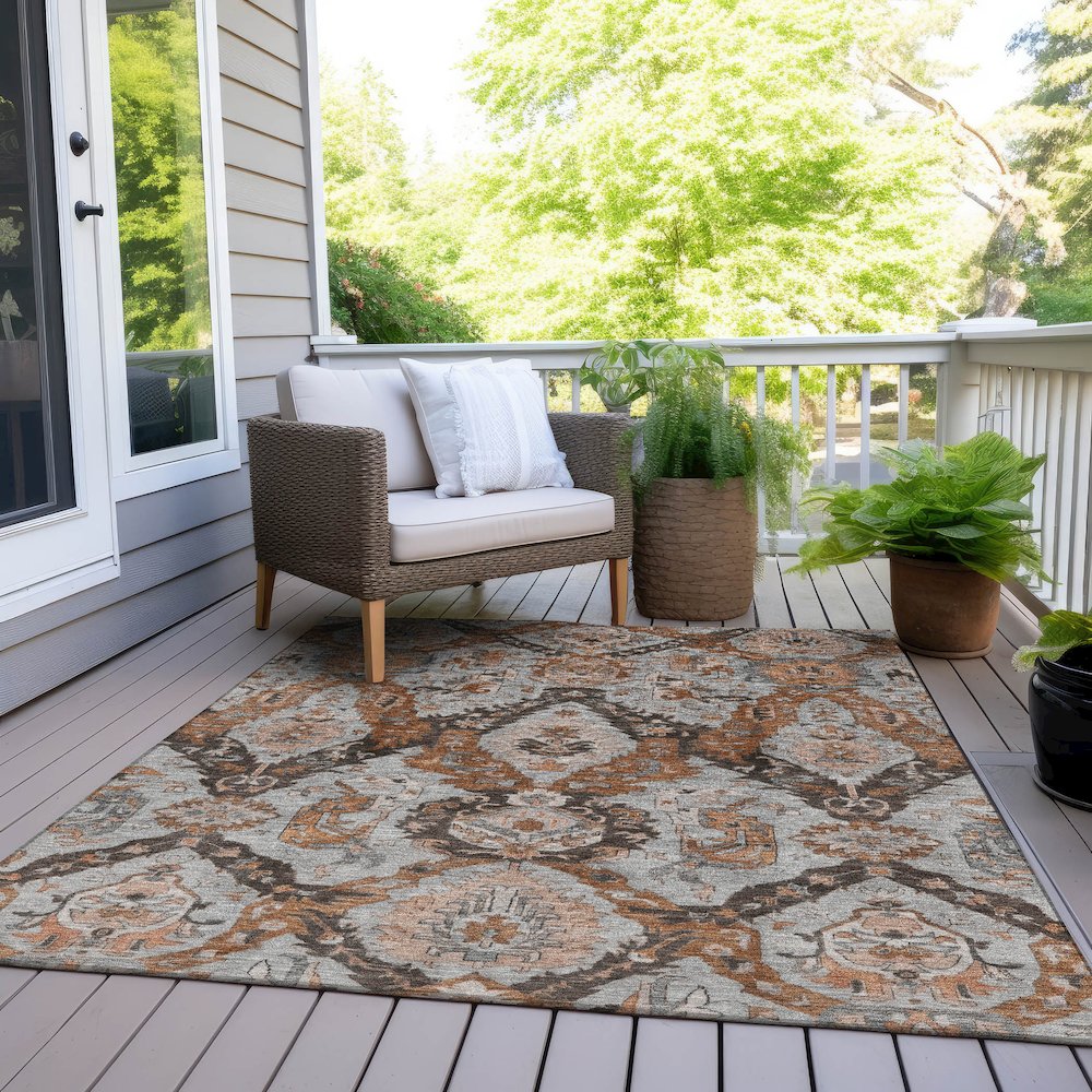 Machine Washable Indoor/Outdoor Chantille Paprika 8' x 10' Rug