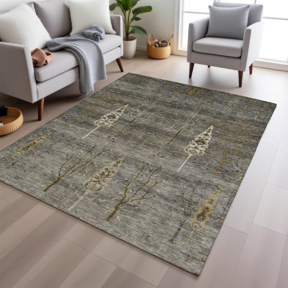 Machine Washable Indoor/Outdoor Chantille Pewter 8' x 10' Rug