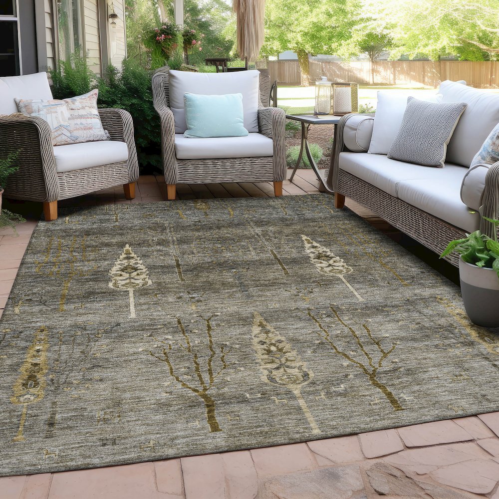 Machine Washable Indoor/Outdoor Chantille Pewter 8' x 10' Rug