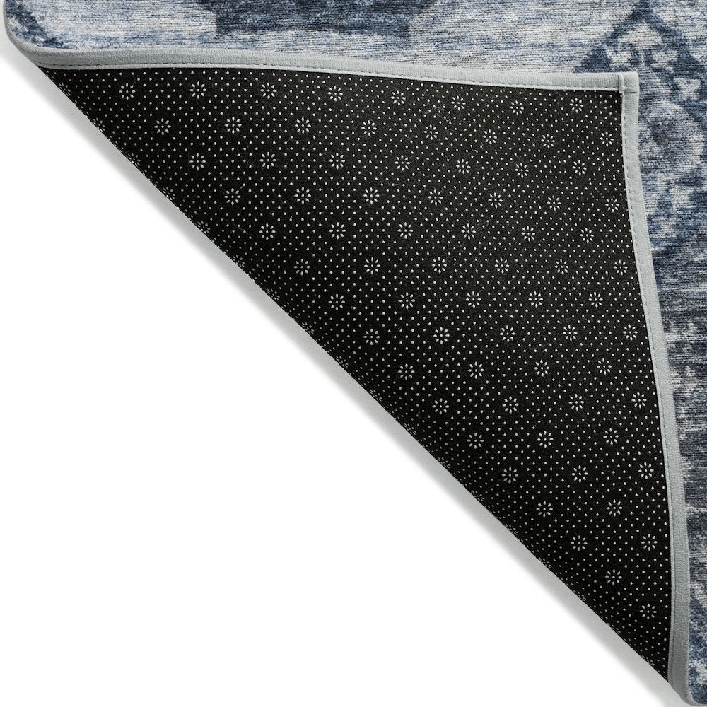 Machine Washable Indoor/Outdoor Chantille Blue 3' x 5' Rug