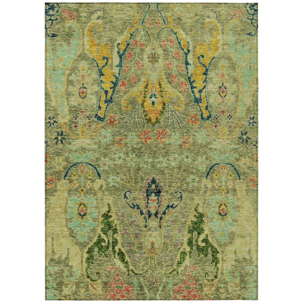 Machine Washable Indoor/Outdoor Chantille Green 8' x 10' Rug