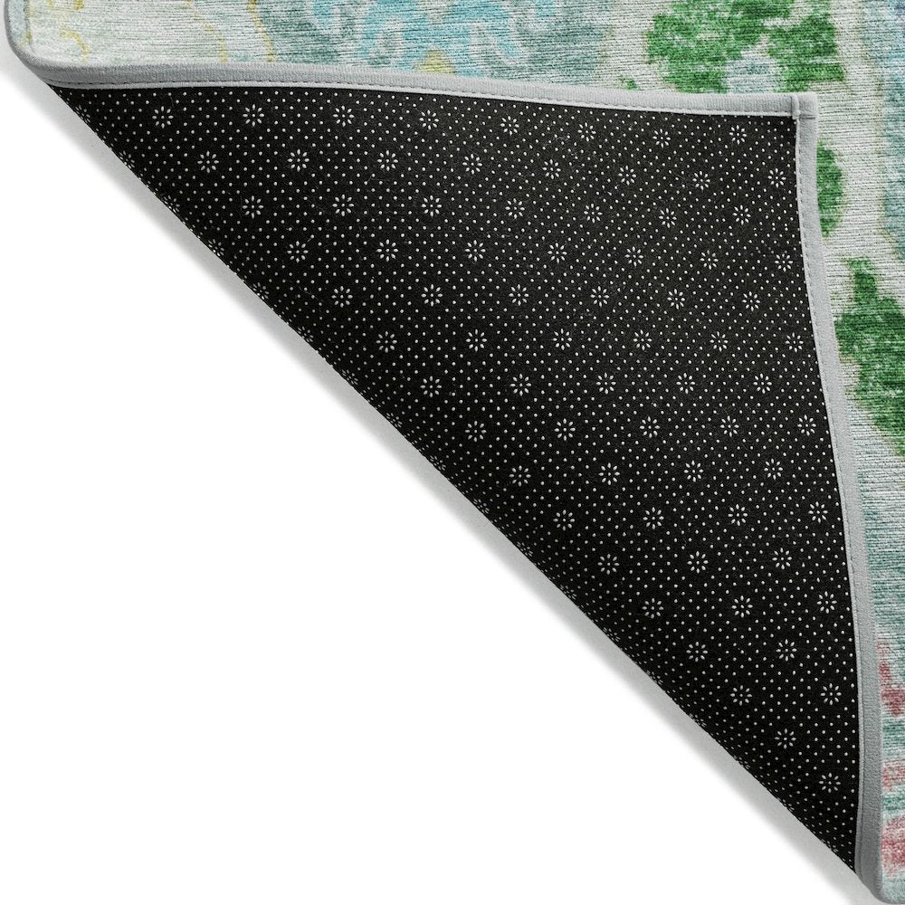 Machine Washable Indoor/Outdoor Chantille Teal 3' x 5' Rug