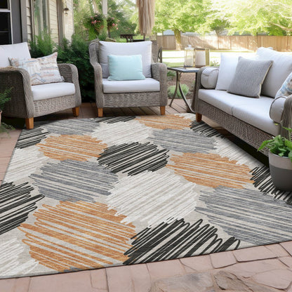 Machine Washable Indoor/Outdoor Chantille Copper 8' x 10' Rug