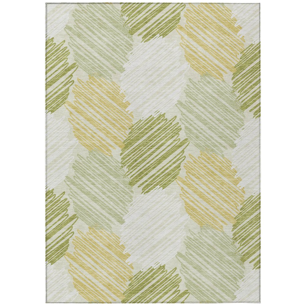 Machine Washable Indoor/Outdoor Chantille Green 8' x 10' Rug