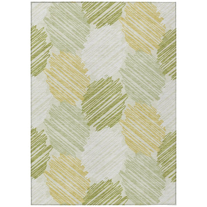 Machine Washable Indoor/Outdoor Chantille Green 8' x 10' Rug