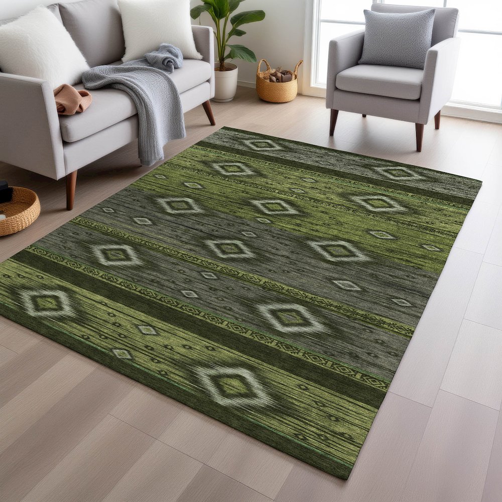 Machine Washable Indoor/Outdoor Chantille Aloe 8' x 10' Rug