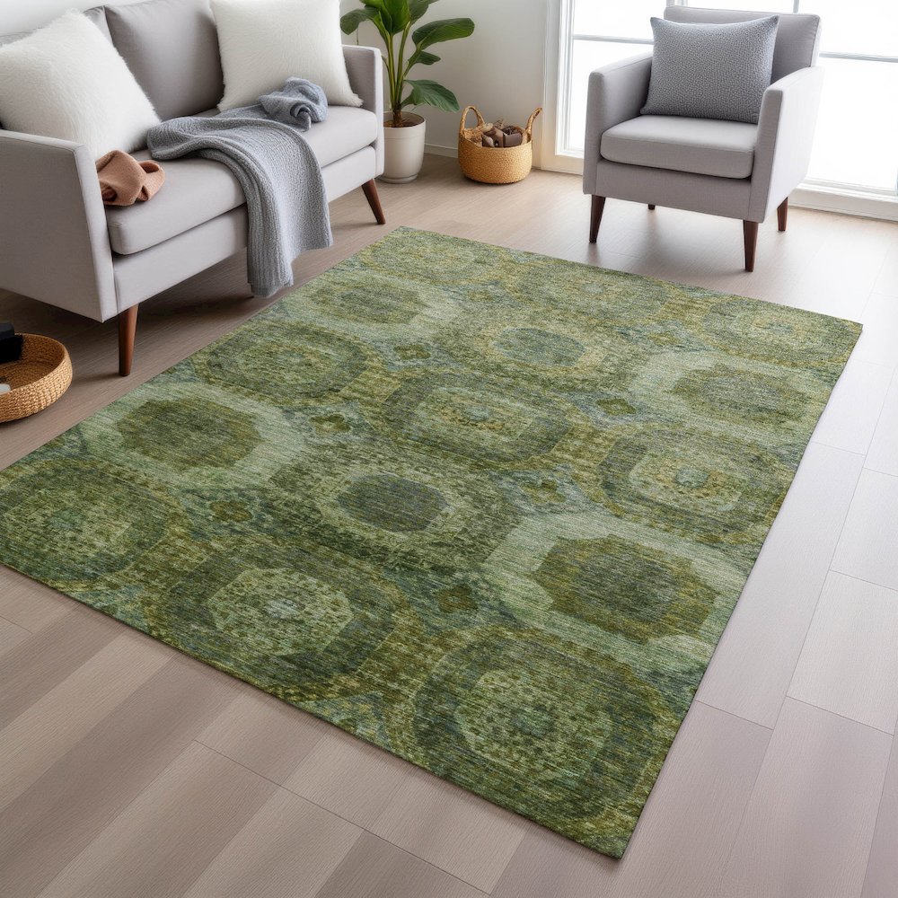 Machine Washable Indoor/Outdoor Chantille Aloe 8' x 10' Rug
