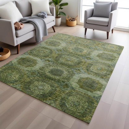 Machine Washable Indoor/Outdoor Chantille Aloe 8' x 10' Rug