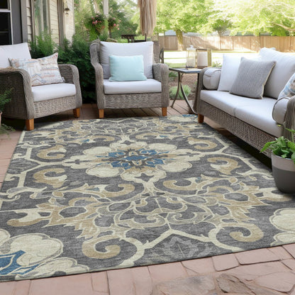 Machine Washable Indoor/Outdoor Chantille Beige 8' x 10' Rug