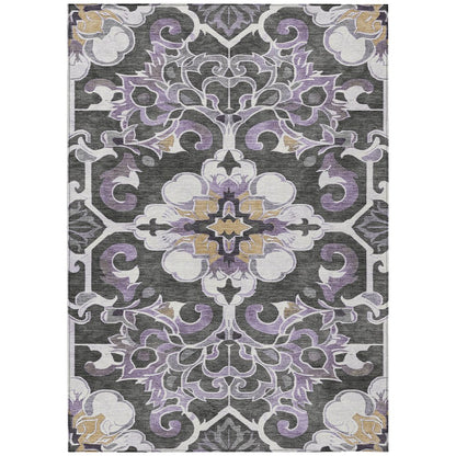 Machine Washable Indoor/Outdoor Chantille Purple 8' x 10' Rug