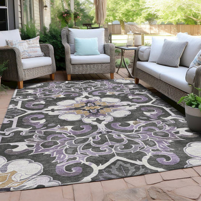Machine Washable Indoor/Outdoor Chantille Purple 8' x 10' Rug