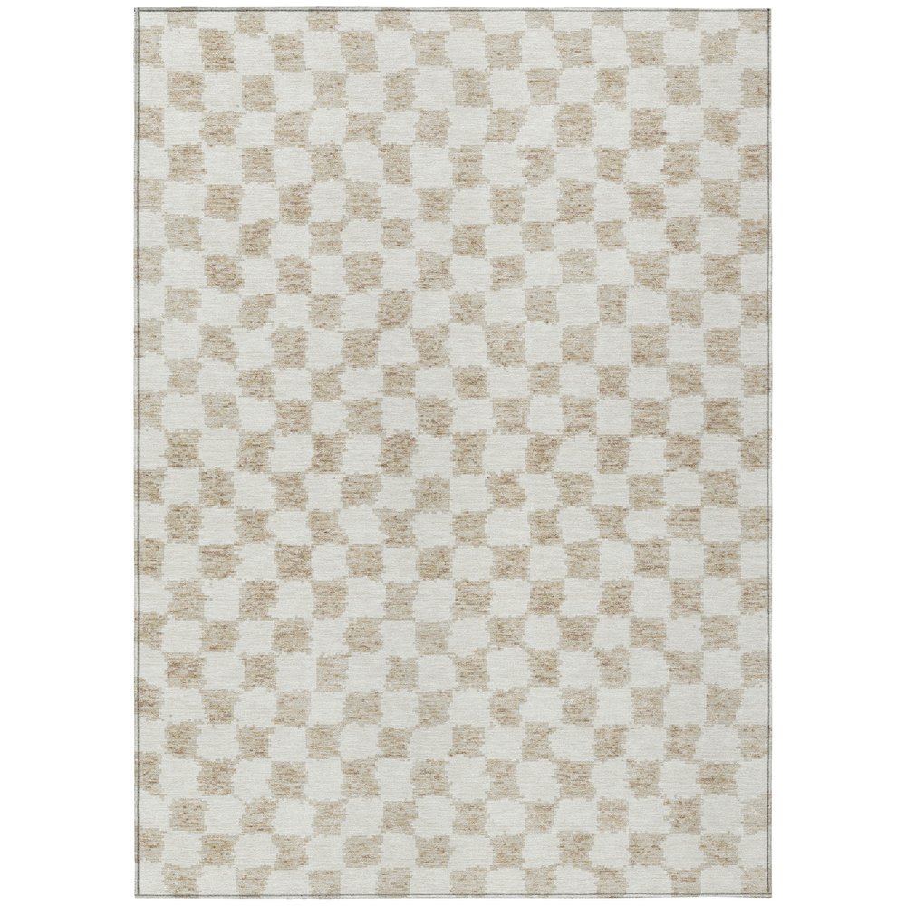 Machine Washable Indoor/Outdoor Chantille Beige 8' x 10' Rug