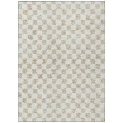 Machine Washable Indoor/Outdoor Chantille Beige 8' x 10' Rug