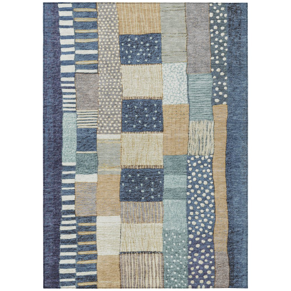 Machine Washable Indoor/Outdoor Chantille Navy 8' x 10' Rug