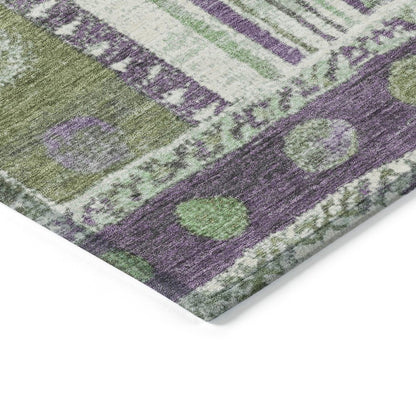 Machine Washable Indoor/Outdoor Chantille Purple 3' x 5' Rug