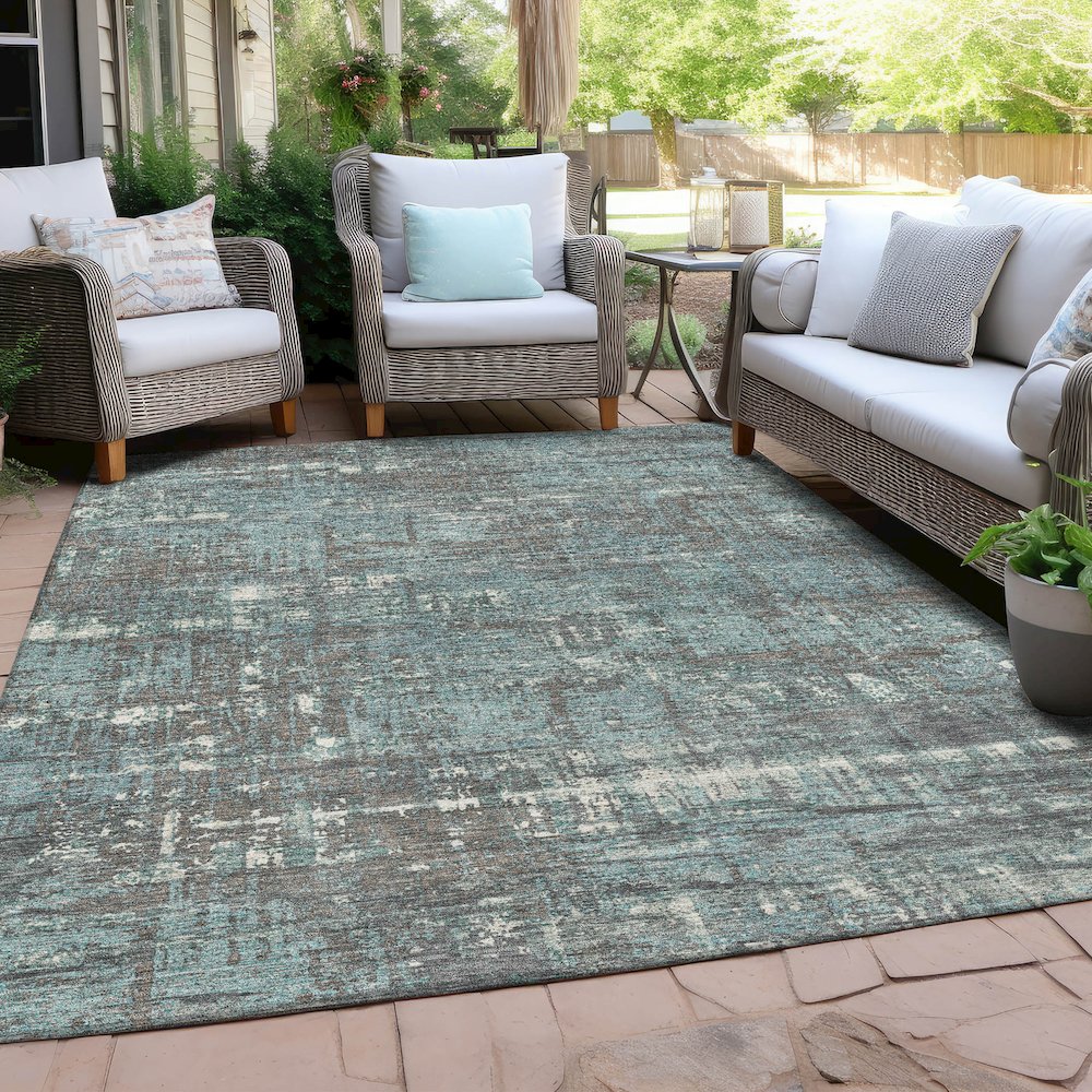 Machine Washable Indoor/Outdoor Chantille Taupe 8' x 10' Rug