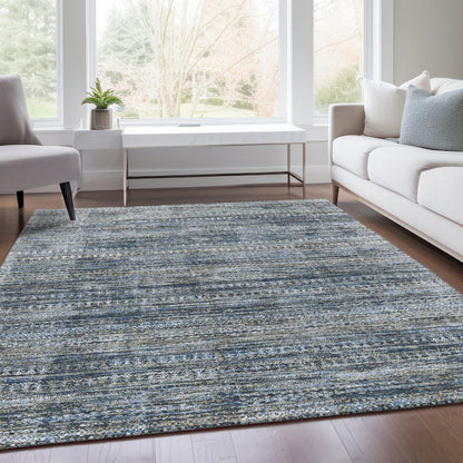 Machine Washable Indoor/Outdoor Chantille Denim 8' x 10' Rug
