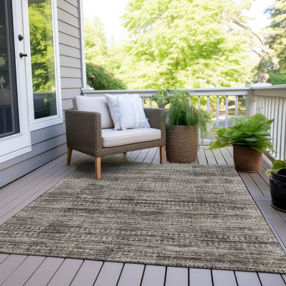 Machine Washable Indoor/Outdoor Chantille Taupe 8' x 10' Rug