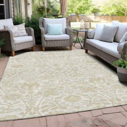 Machine Washable Indoor/Outdoor Chantille Ivory 8' x 10' Rug