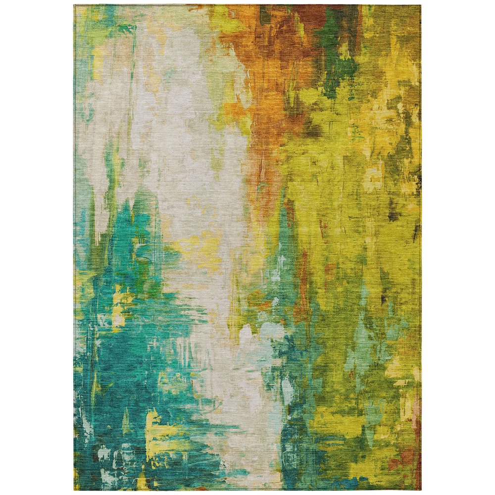 Machine Washable Indoor/Outdoor Chantille Green 8' x 10' Rug