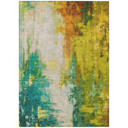 Machine Washable Indoor/Outdoor Chantille Green 8' x 10' Rug