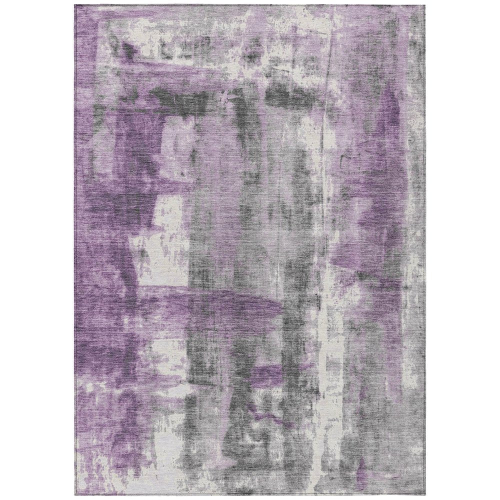 Machine Washable Indoor/Outdoor Chantille Purple 8' x 10' Rug