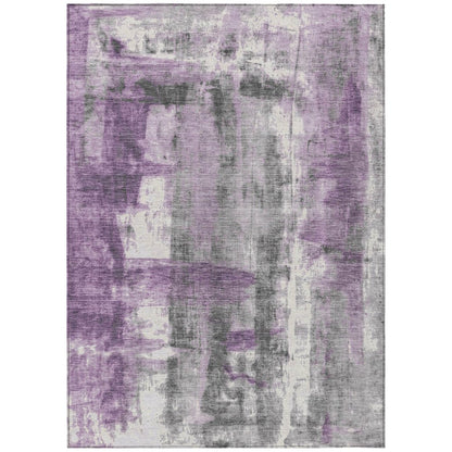 Machine Washable Indoor/Outdoor Chantille Purple 8' x 10' Rug