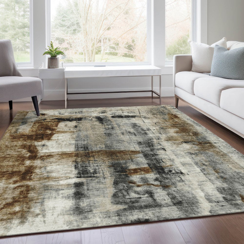 Machine Washable Indoor/Outdoor Chantille Taupe 8' x 10' Rug