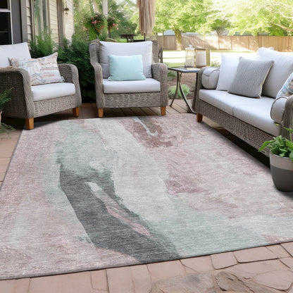 Machine Washable Indoor/Outdoor Chantille Blush 8' x 10' Rug