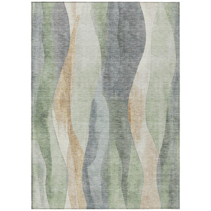 Machine Washable Indoor/Outdoor Chantille Aloe 8' x 10' Rug