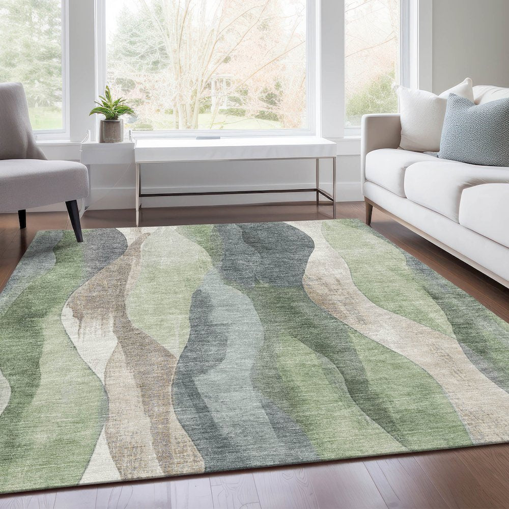 Machine Washable Indoor/Outdoor Chantille Fern 8' x 10' Rug