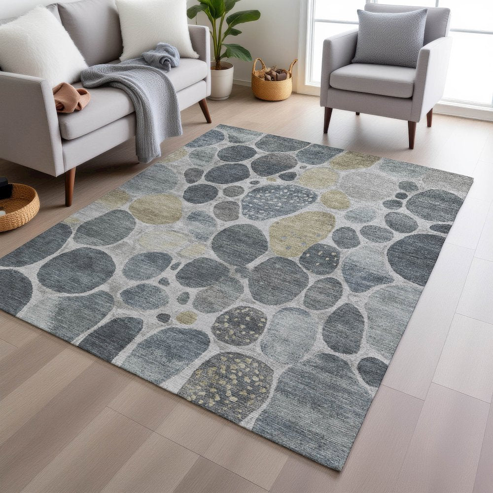 Machine Washable Indoor/Outdoor Chantille Pewter 8' x 10' Rug