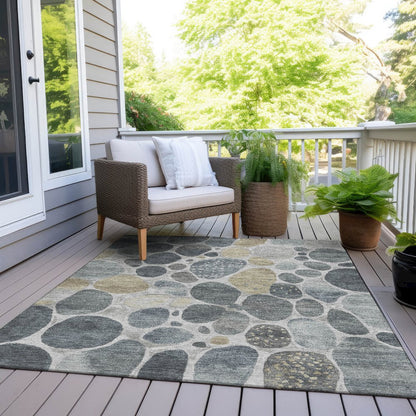 Machine Washable Indoor/Outdoor Chantille Pewter 8' x 10' Rug