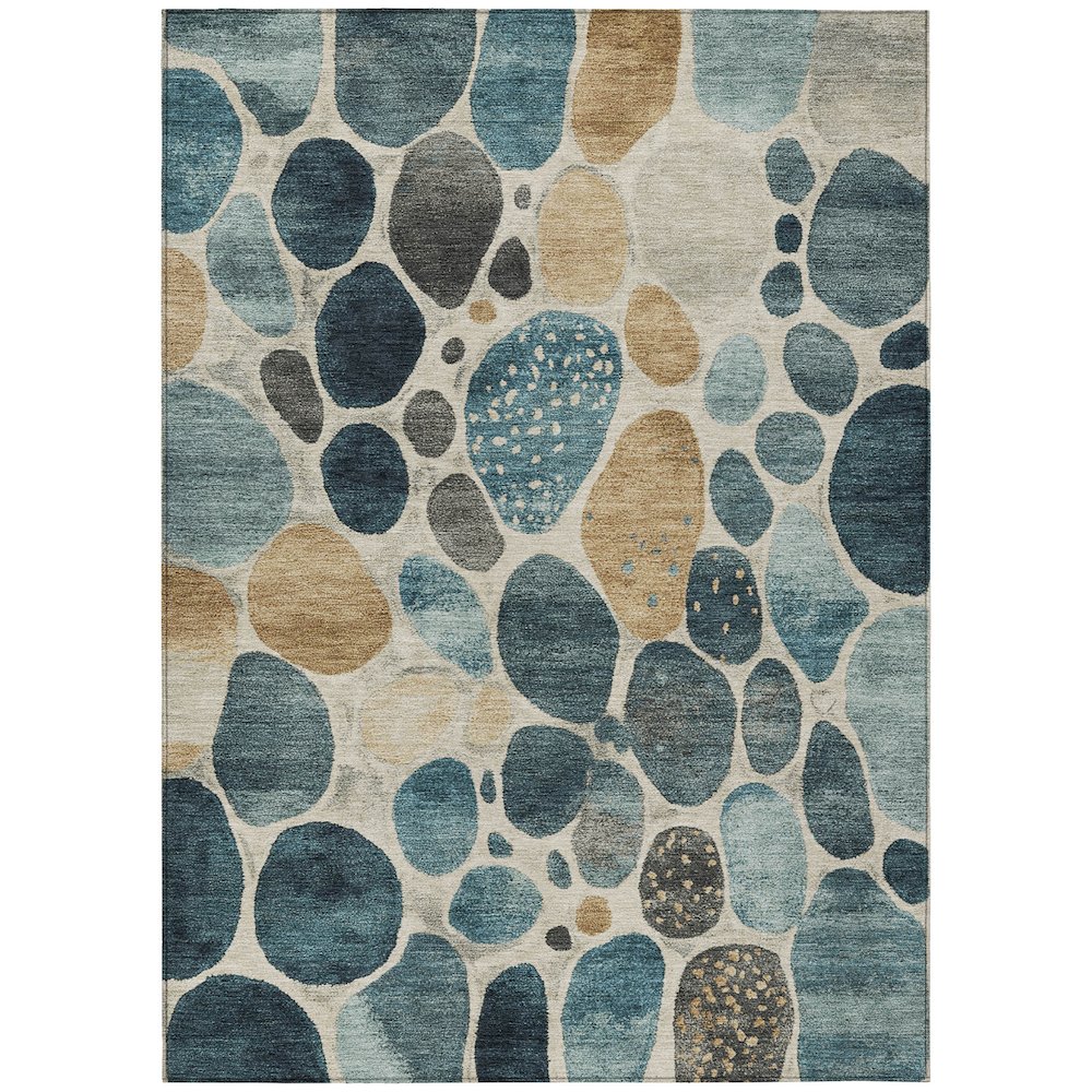 Machine Washable Indoor/Outdoor Chantille Teal 8' x 10' Rug