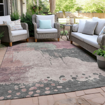 Machine Washable Indoor/Outdoor Chantille Blush 8' x 10' Rug