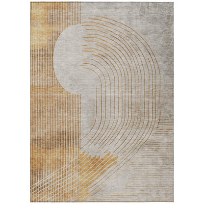 Machine Washable Indoor/Outdoor Chantille Gold 8' x 10' Rug