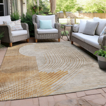 Machine Washable Indoor/Outdoor Chantille Gold 8' x 10' Rug