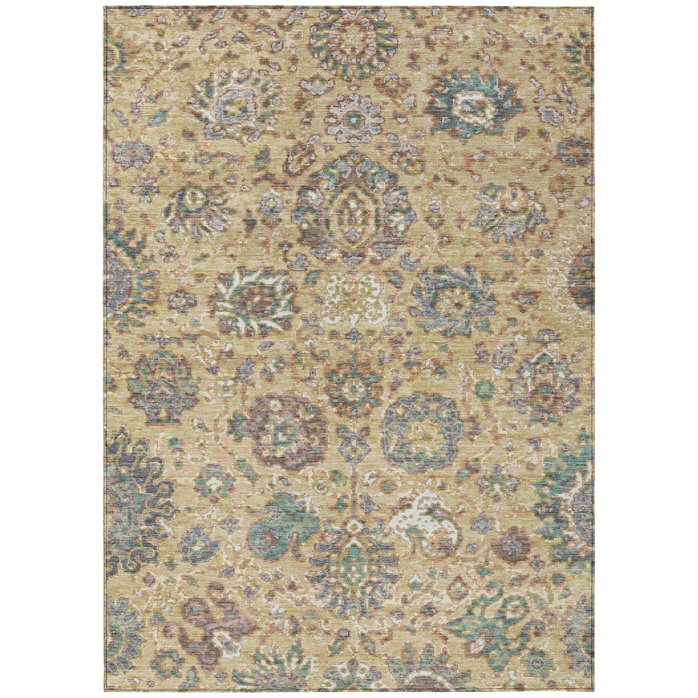 Machine Washable Indoor/Outdoor Chantille Gold 8' x 10' Rug