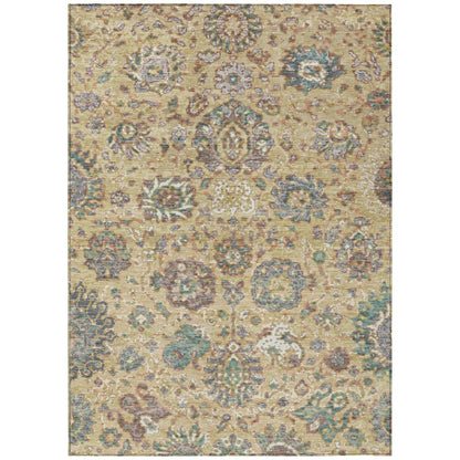 Machine Washable Indoor/Outdoor Chantille Gold 8' x 10' Rug