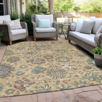 Machine Washable Indoor/Outdoor Chantille Gold 8' x 10' Rug