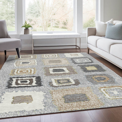 Machine Washable Indoor/Outdoor Chantille Gray 8' x 10' Rug