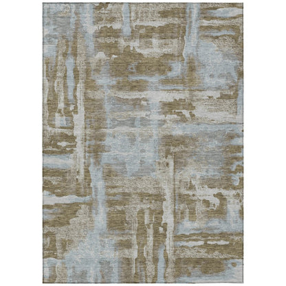 Machine Washable Indoor/Outdoor Chantille ACN2015 Brown 8' x 10' Rug