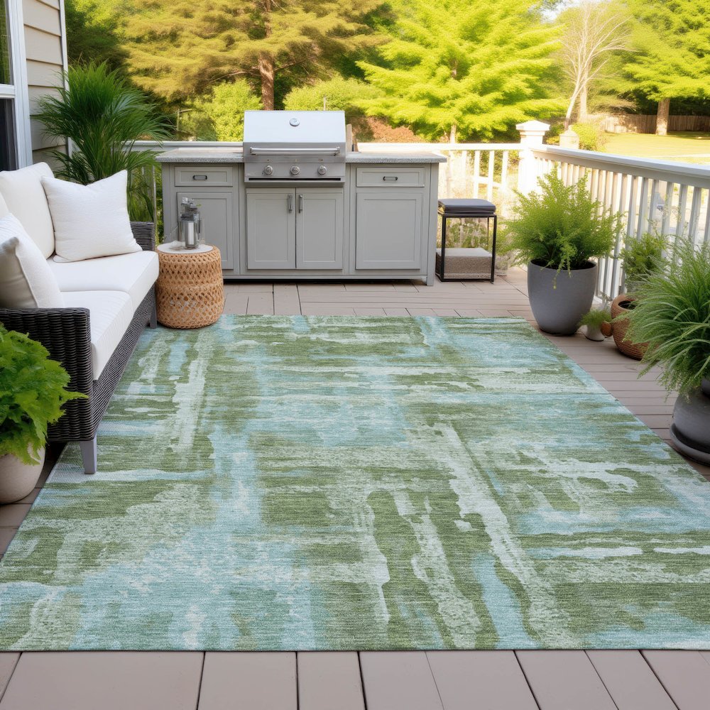 Machine Washable Indoor/Outdoor Chantille ACN2015 Cactus 8' x 10' Rug