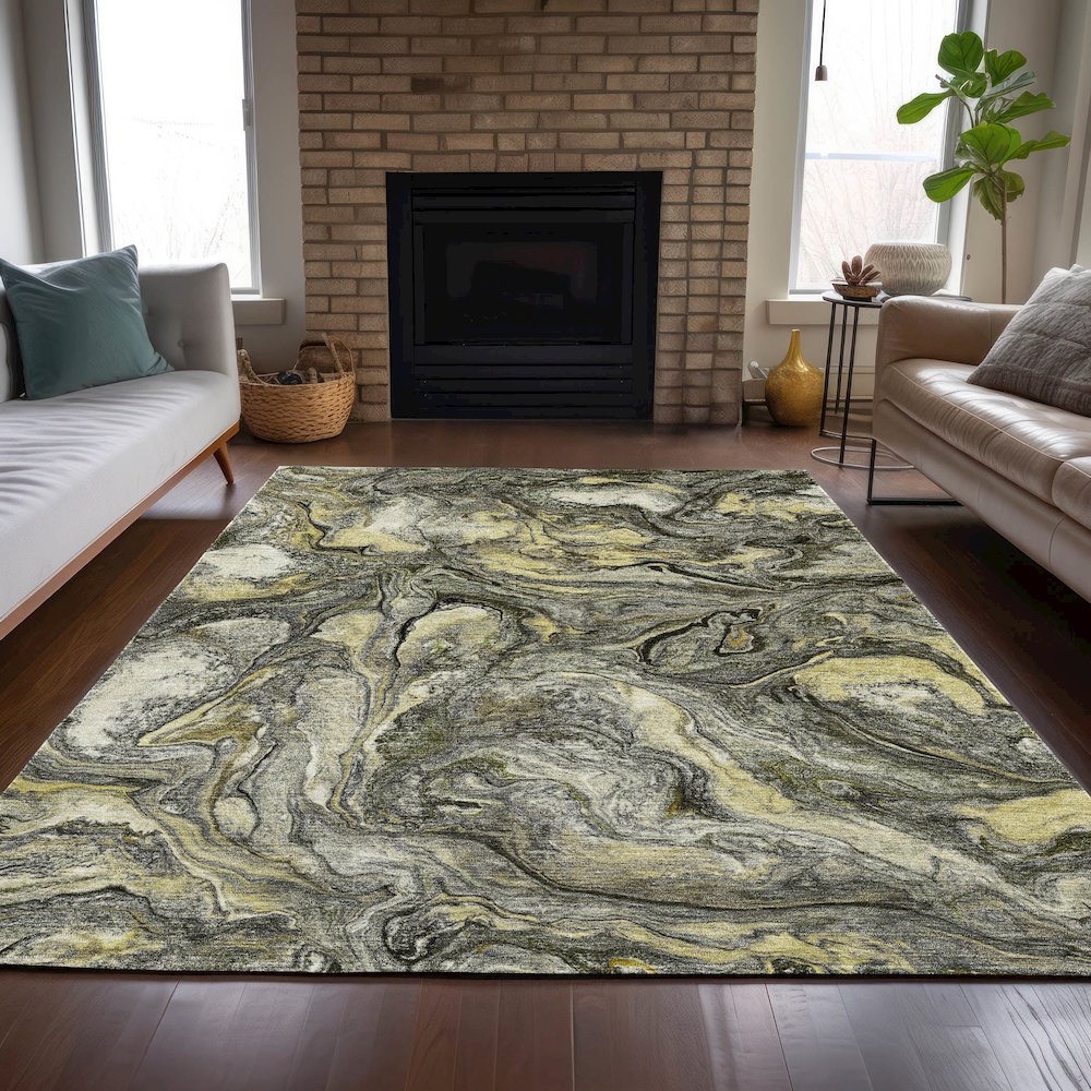 Machine Washable Indoor/Outdoor Chantille ACN2017 Pewter 8' x 10' Rug