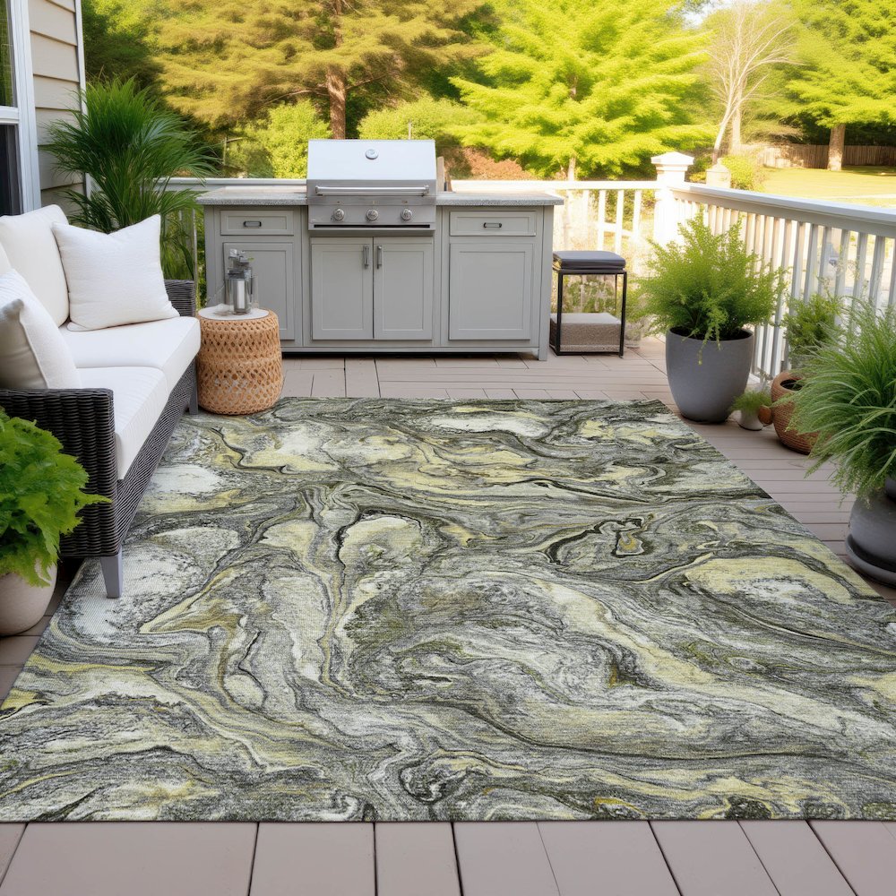 Machine Washable Indoor/Outdoor Chantille ACN2017 Pewter 8' x 10' Rug